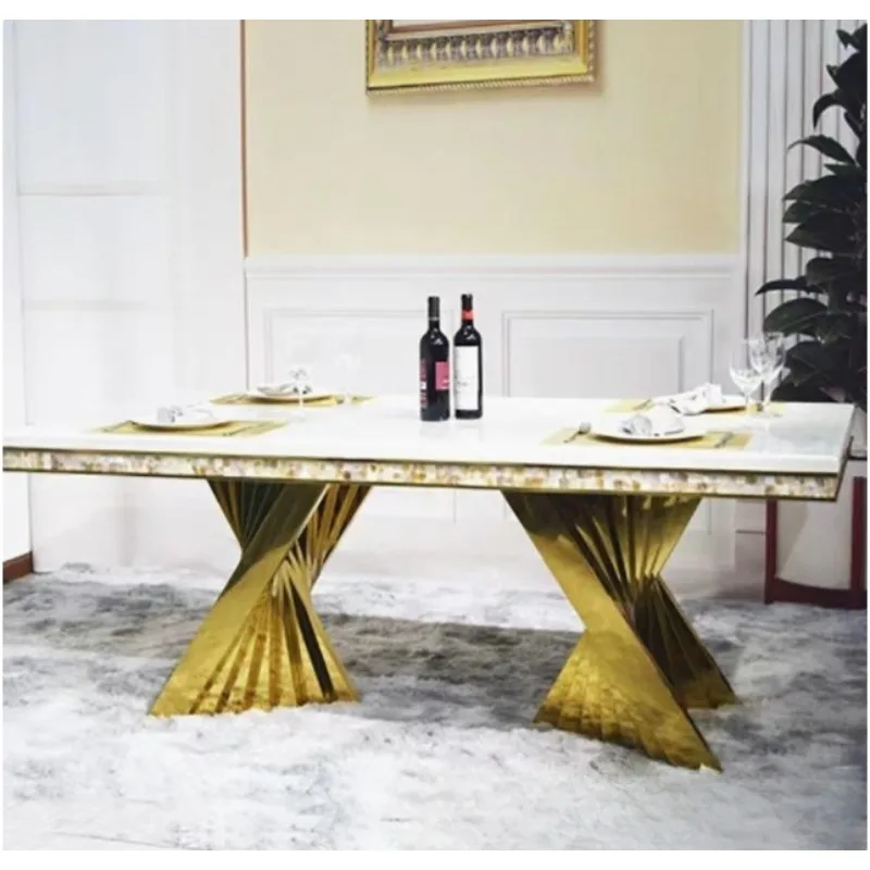 Dining Table, Marble Tabletop, Stainless Steel Table Legs, Dining Table and Chair Combination,  Home Table and Chair