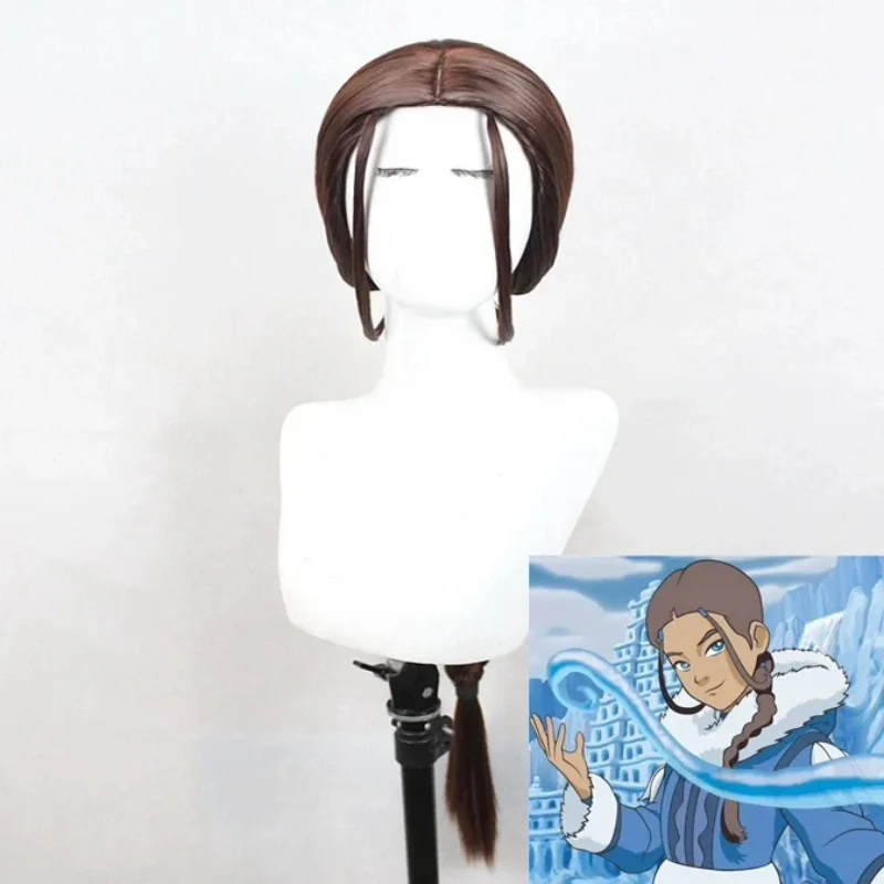 Korra Katara Cosplay Costume Avatar：The Last Airbender Red Dress Southern Water Tribe Jacket Wig Set Halloween Party Suits view 6