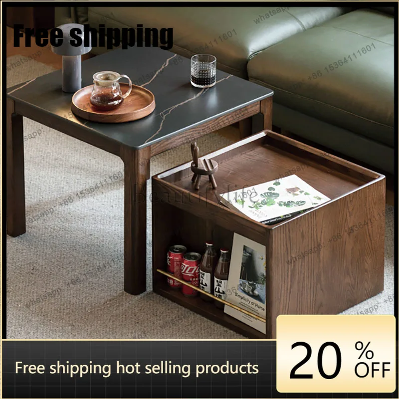 HJ Glam Hidden Storage Coffee Table With Storage Cool Neutral Tea Coffee Table Modern Living Room Table De Salon Luxur