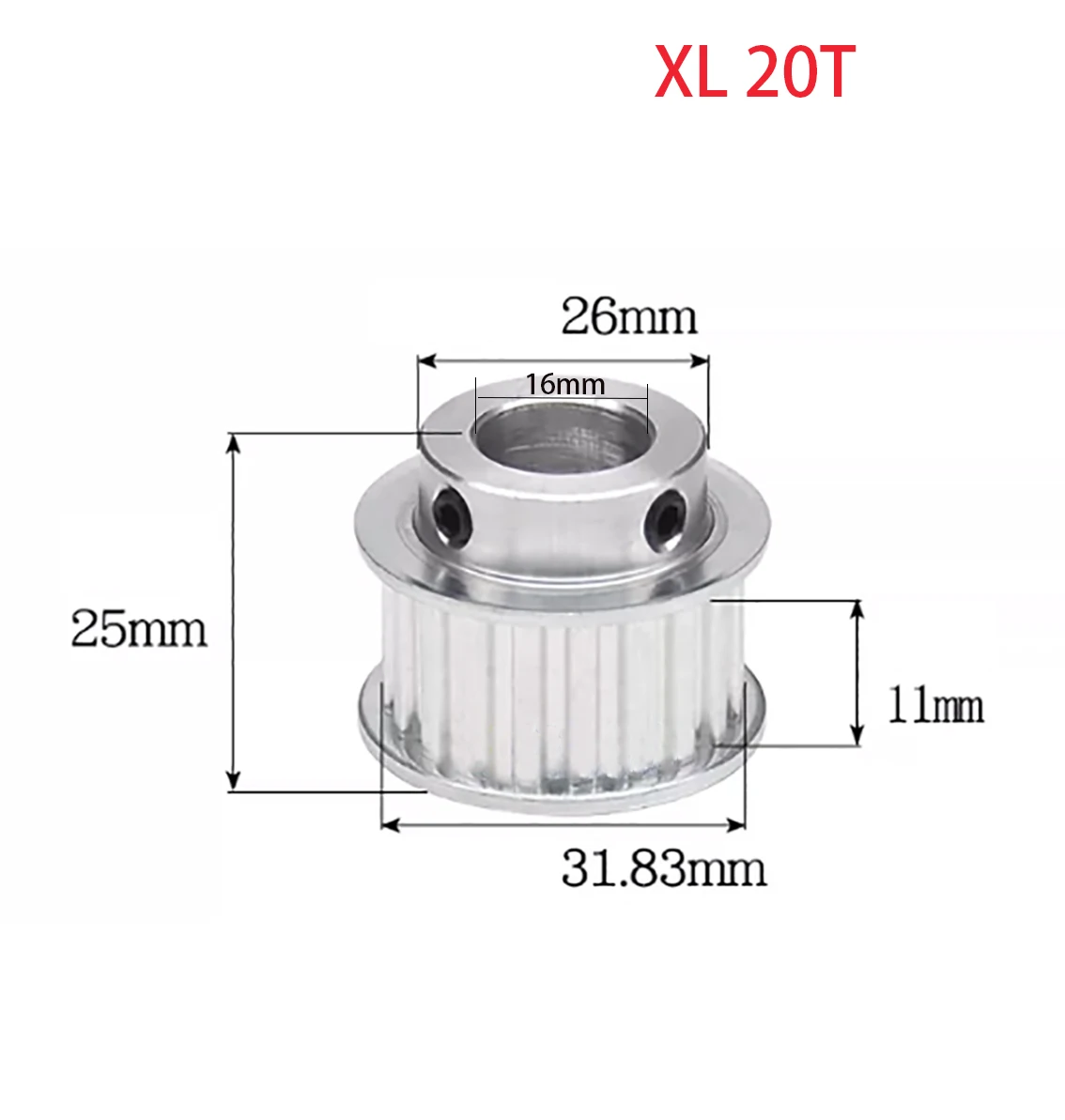 Customized 20 Teeth XL Timing Belt Pulley Bore 16mm Slot Width 11mm Pitch 5.08mm For 10mm Belt CNC/Step Motor
