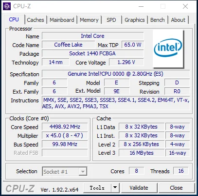 10TH COMET LAKE QTJ0 0000 2.8G 8C16T MODIFIED LAPTOP CPU TO LGA 1151  Can overclock