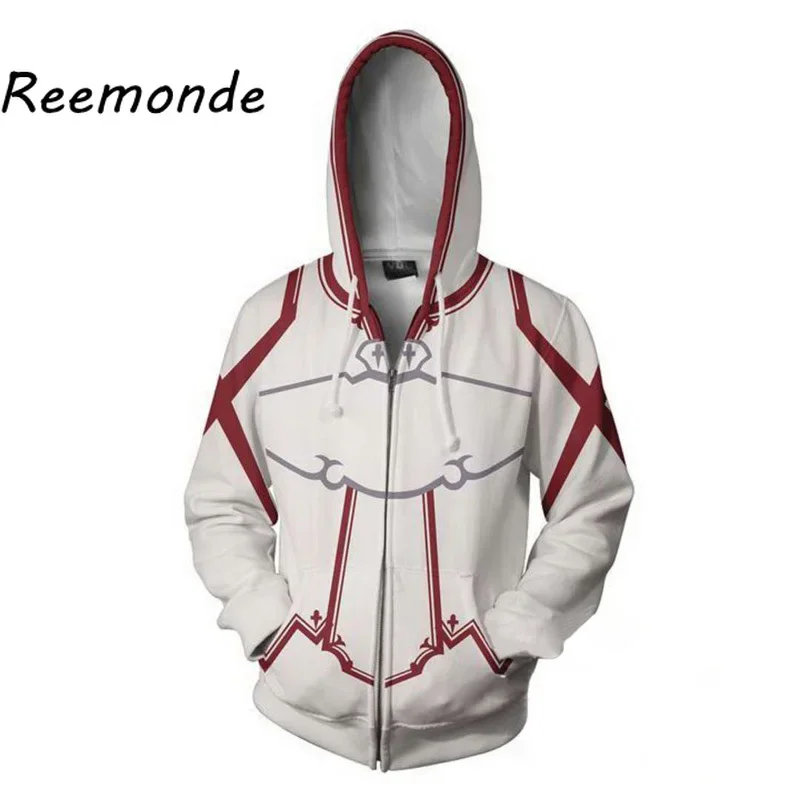 Anime Sword Art Online felpa con cappuccio felpa uomo donna giacca Sao Kirito kirijaya Kazuto Yuuki Asuna stampa cerniera cappotto amici amante