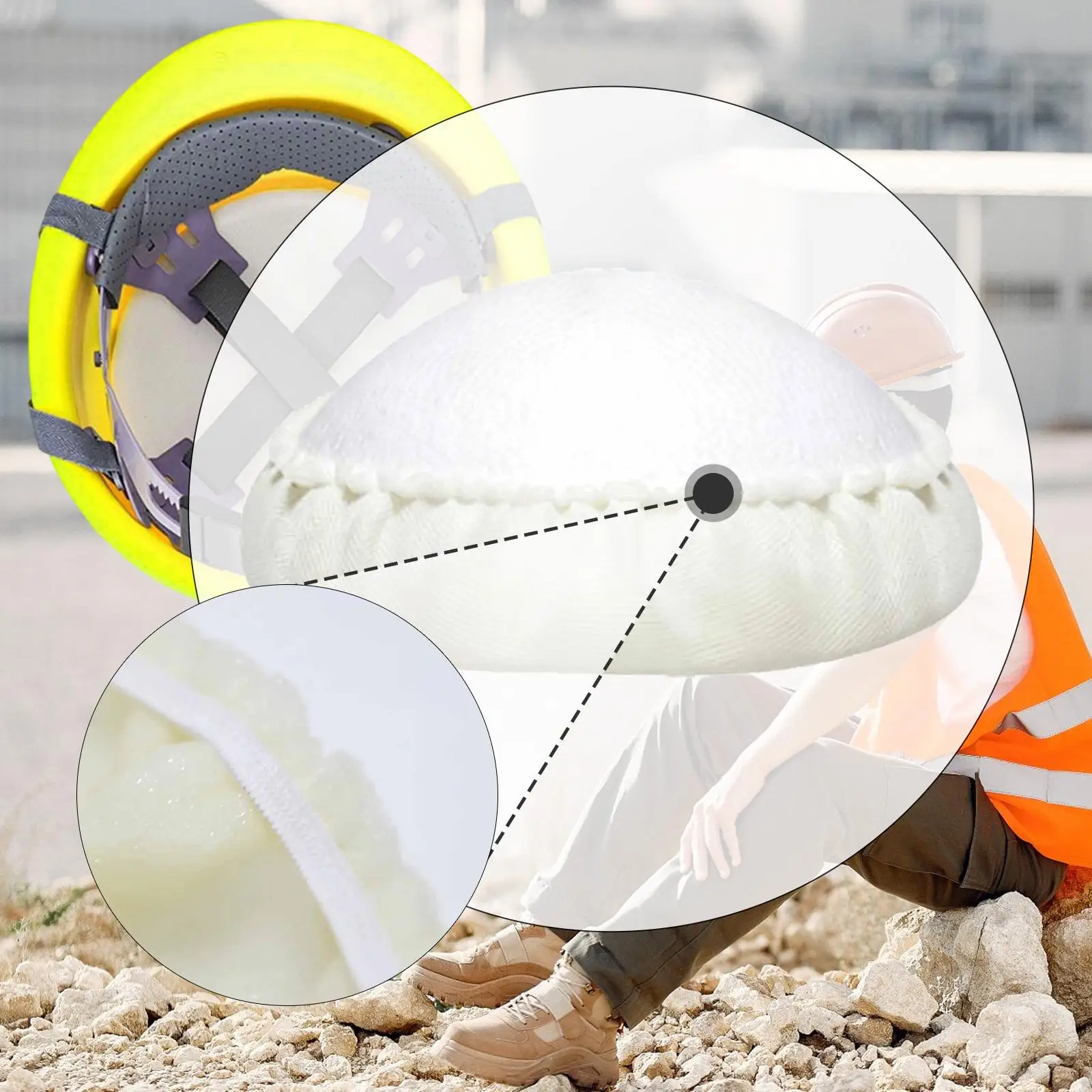 

Helmet Cushioning Pad for Hard Hat Polyester Sponge Washable Shock Absorption Insert Construction Helmet