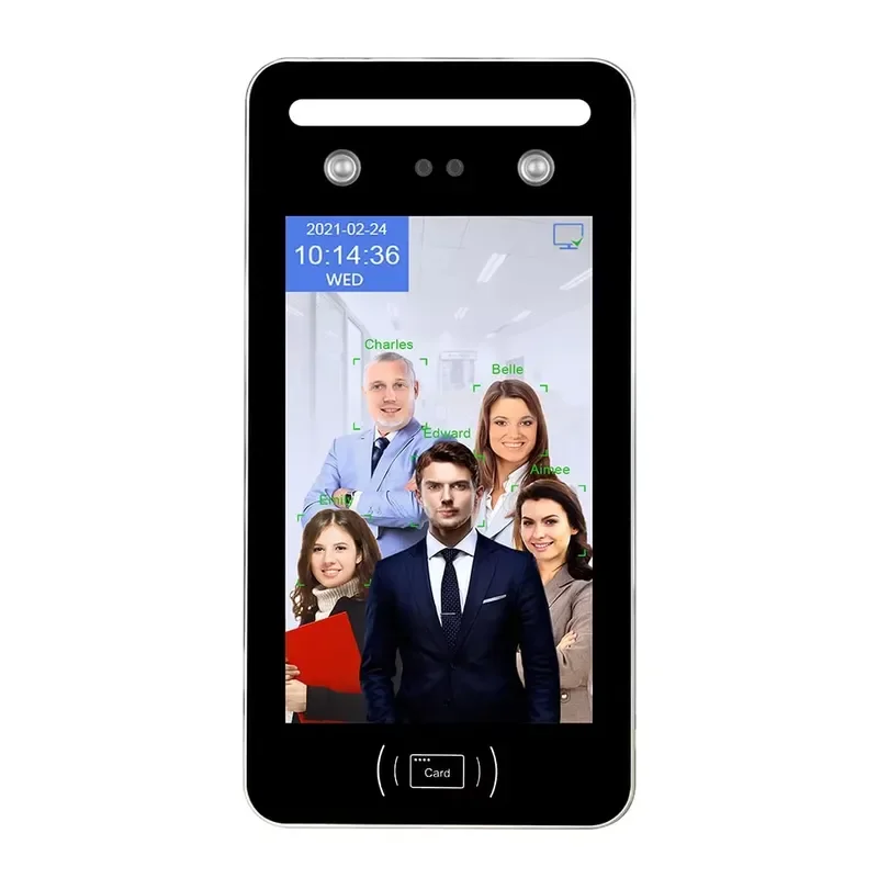 8 Inch IPS Screen AI Face Biometric Access Control Machine Time Attendance With Palm Vein RFID Card Free SDK Mobile App