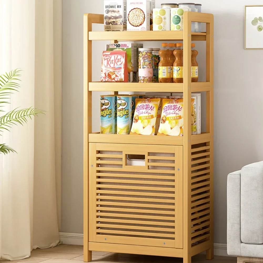 

#For Laundry With Shelf 3/4 Tier Vine Weaving Storage Rack Household Dirty Clothe With Tilt Out Basket Bathroom Laundry Basket*