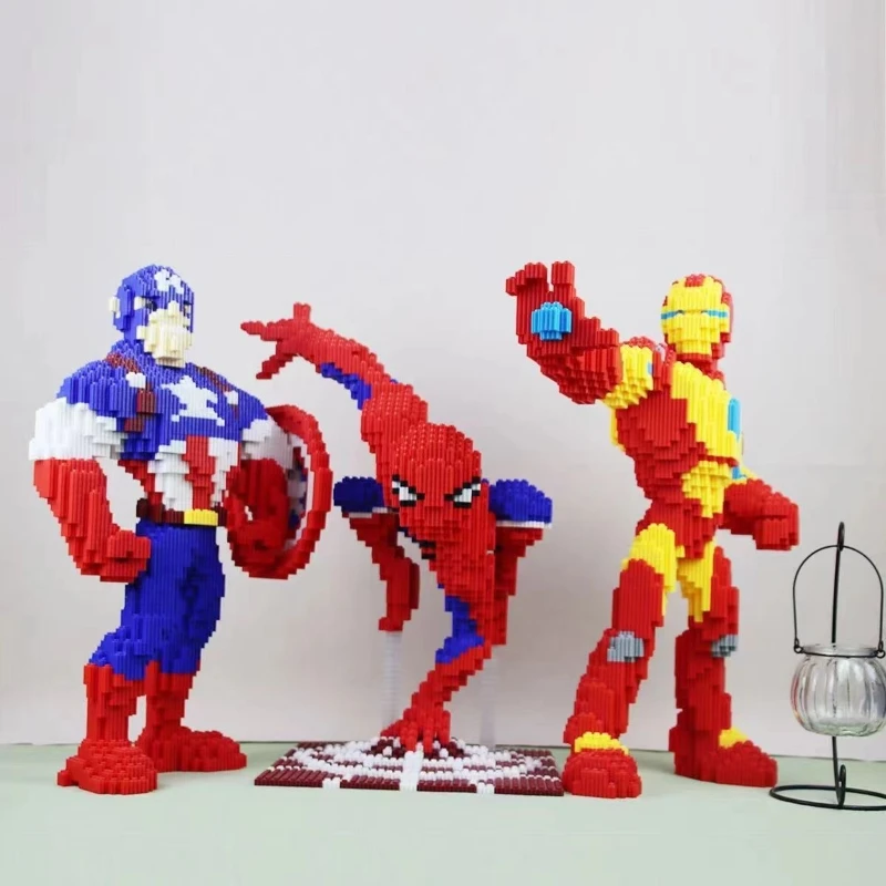 Nowy 40cm Spider-Man superbohater łączenie zabawek klocki Puzzle dla dzieci zabawki ozdoby modelowe prezenty urodzinowe i świąteczne