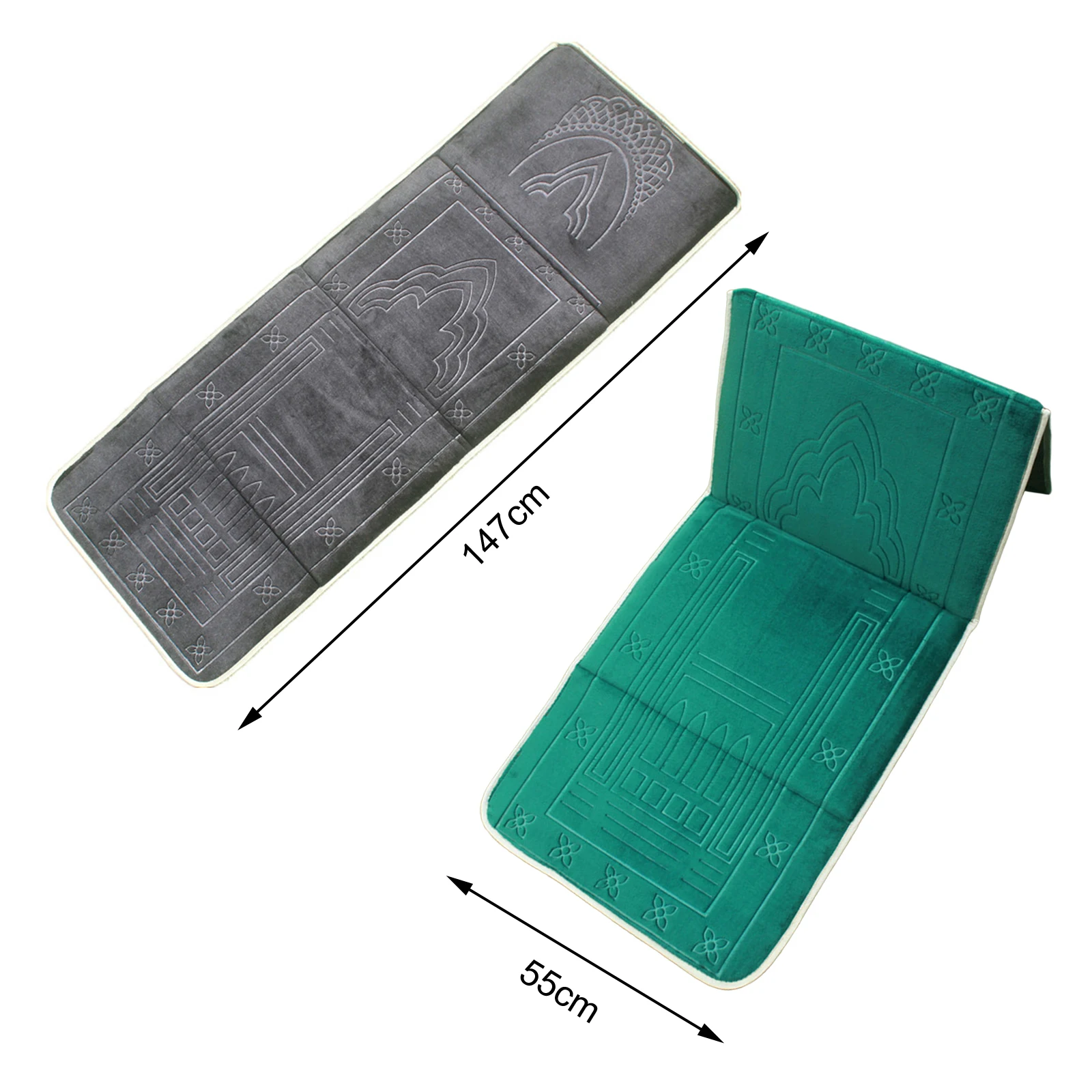 Folding Prayer Mat Carpet with Back Rest Praying Mat Portable Mat Non Slip for Bedroom Home Decoration Ramadan Present