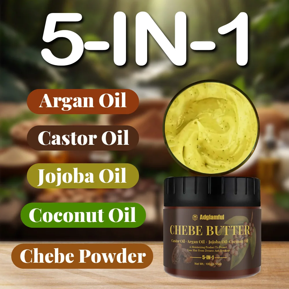Minyak Rambut Chebe Butter 100g – Perawatan Pelembap Mendalam 5-in-1 untuk Mengontrol Rambut Kusut, Rambut Keriting & Rusak