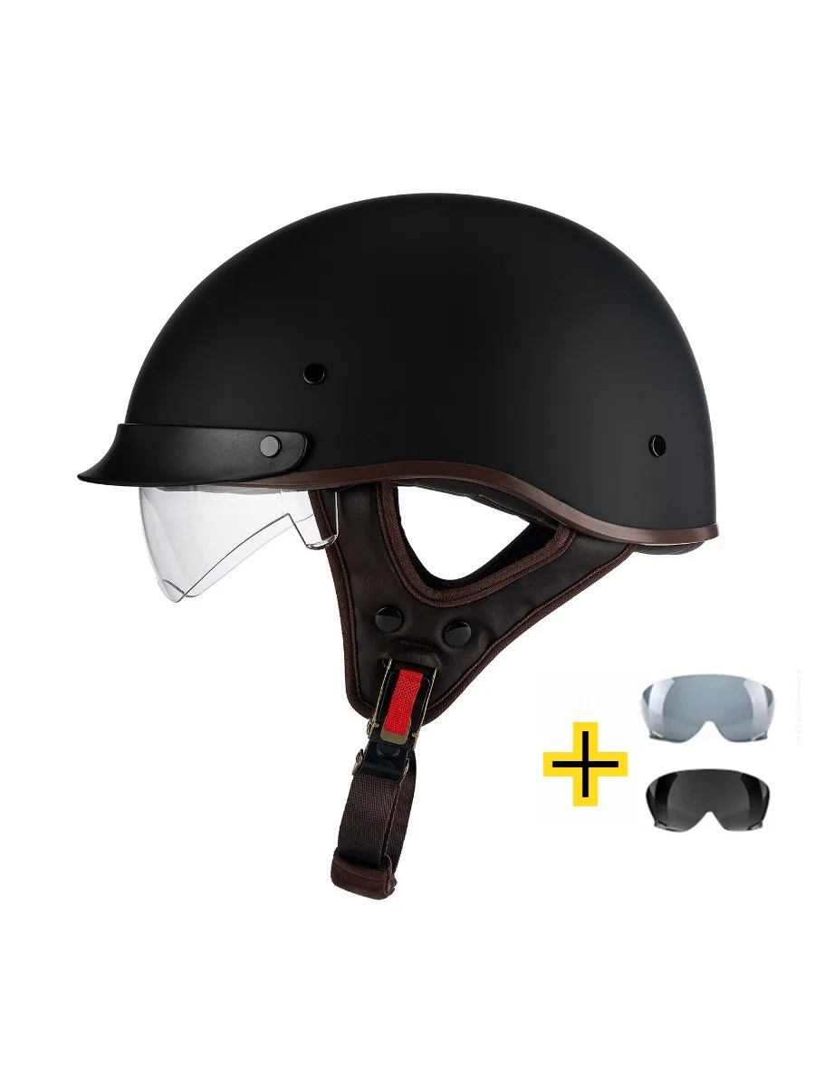 

Сертифицированный CCC мотоциклетный шлем для мужчин и женщин, ретро уличный туризм, дизайн с открытым лицом, полушлем из АБС-пластика со встроенным солнцезащитным козырьком