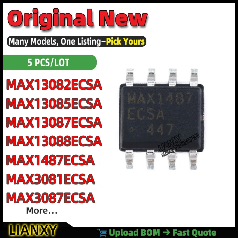 MAX13082ECSA MAX3087ECSA MAX3081ECSA MAX1487ECSA MAX13088ECSA MAX13085ECSA MAX13087ECSA MAX13081ECSA SOIC-8 DUAL OP AMP New