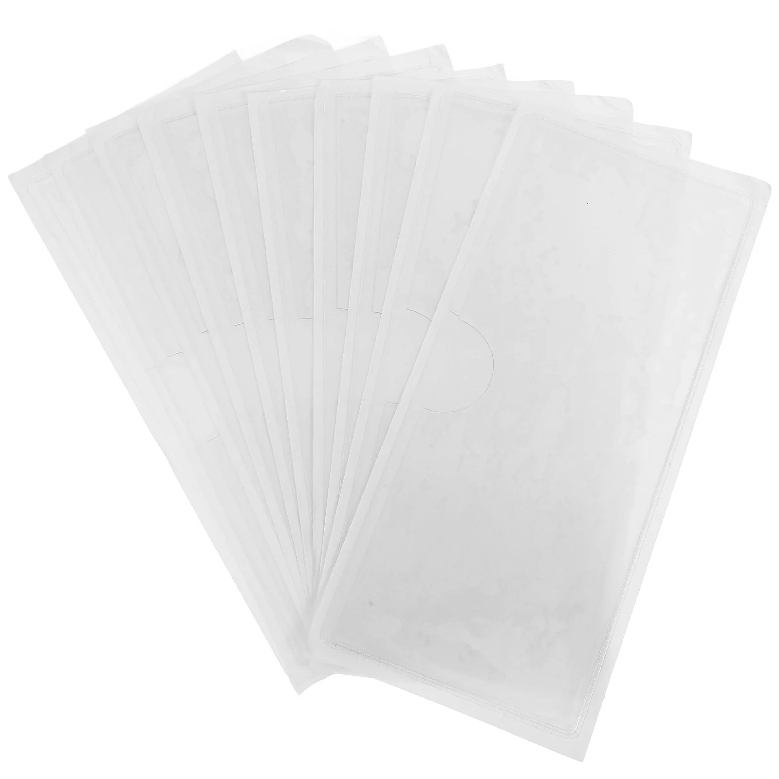 

10Pcs Transparent PVC Label Pockets Waterproof Adhesive Backing for Library Card Pockets Index Cards Notecard Holders Warehouse