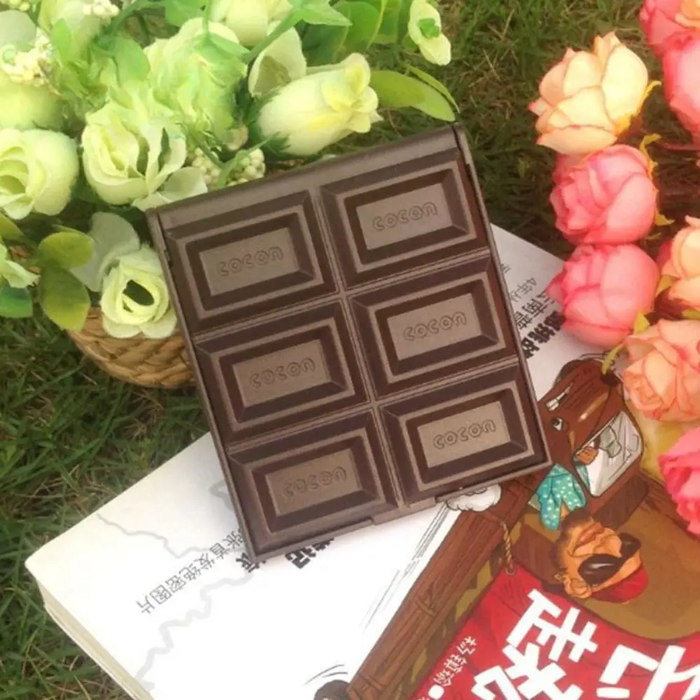 Espelhos compactos decorativos espelho de chocolate em forma de chocolate quadrado portátil espelho de beleza kawaii espelho de vaidade crianças
