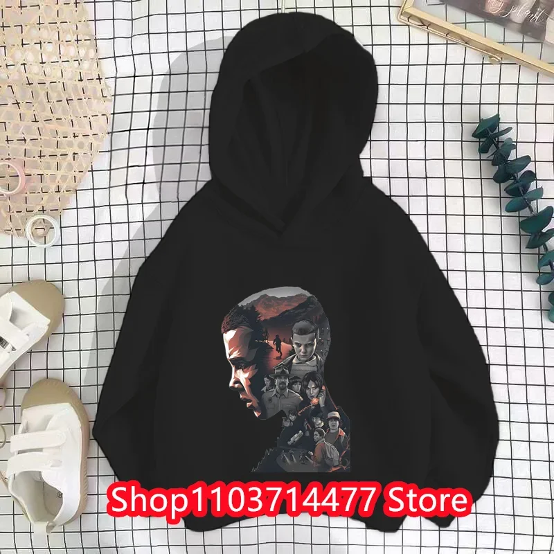 Boy Stranger Faces hoodie - GIFT BOX SET STRANGER ELEVEN THINGS HORROR DVD girl long Sleeves hoodie