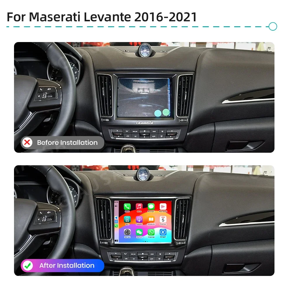 

8,4-дюймовый Carplay для Maserati Levante 2016-2020, автомобильный радиоприемник, мультимедийный видеоплеер, стерео аудио-навигация, головное устройство, экран Android13