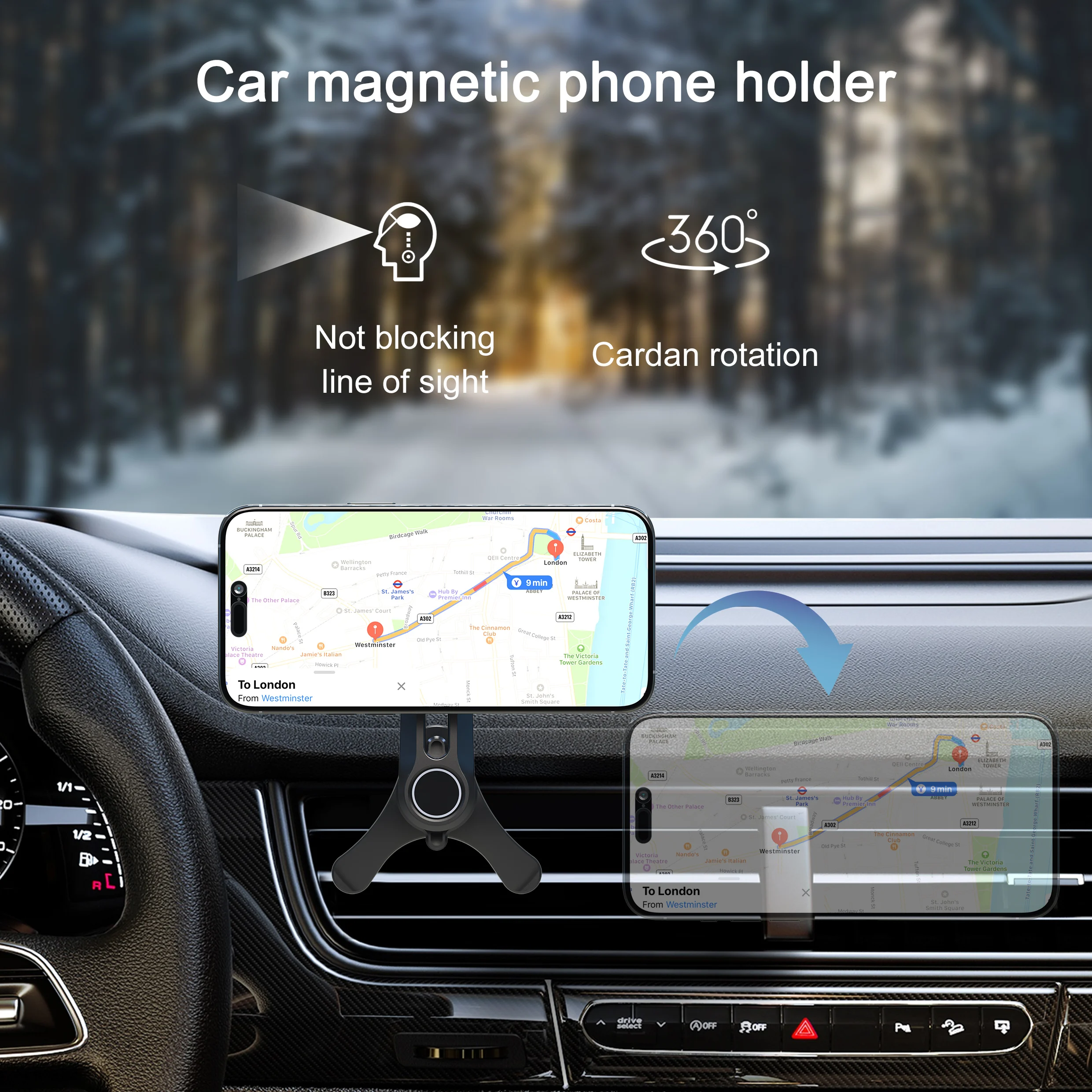 Lüftungsschlitz-Handyhalterung fürs Auto mit Metallhaken und Magnetbefestigung, kompatibel mit iPhone 17/16/15/14/13 Serie und allen Smartphones – Detail 6