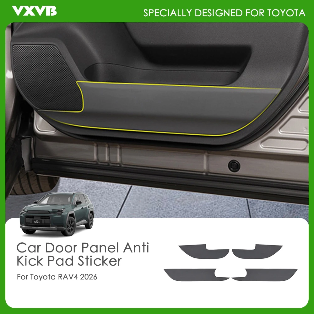 

For Toyota RAV4 2026 Car Door Anti-Kick Pad Leather Sticker Decorative Protect Anti-Scratch Wear-resistant Interior Accessories