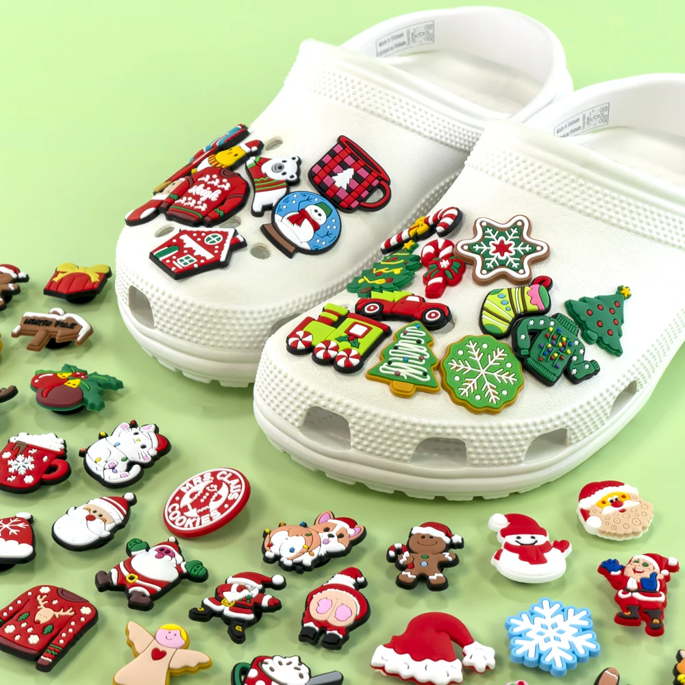 1/20/50pcs Merry Christmas Shoe Charms for Men Women Kids Santa Xmas Hat Pins Shoe Decorations Party Accessories Gift Ornament image 3
