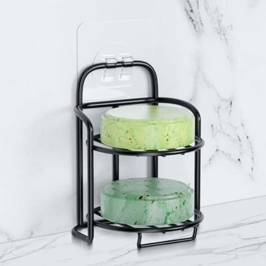 

Shower Soap Shampoo Bar Holder, Self Adhesive and Freestanding Draining Soap Dish Caddy for Bathroom Wall Accesories Decor