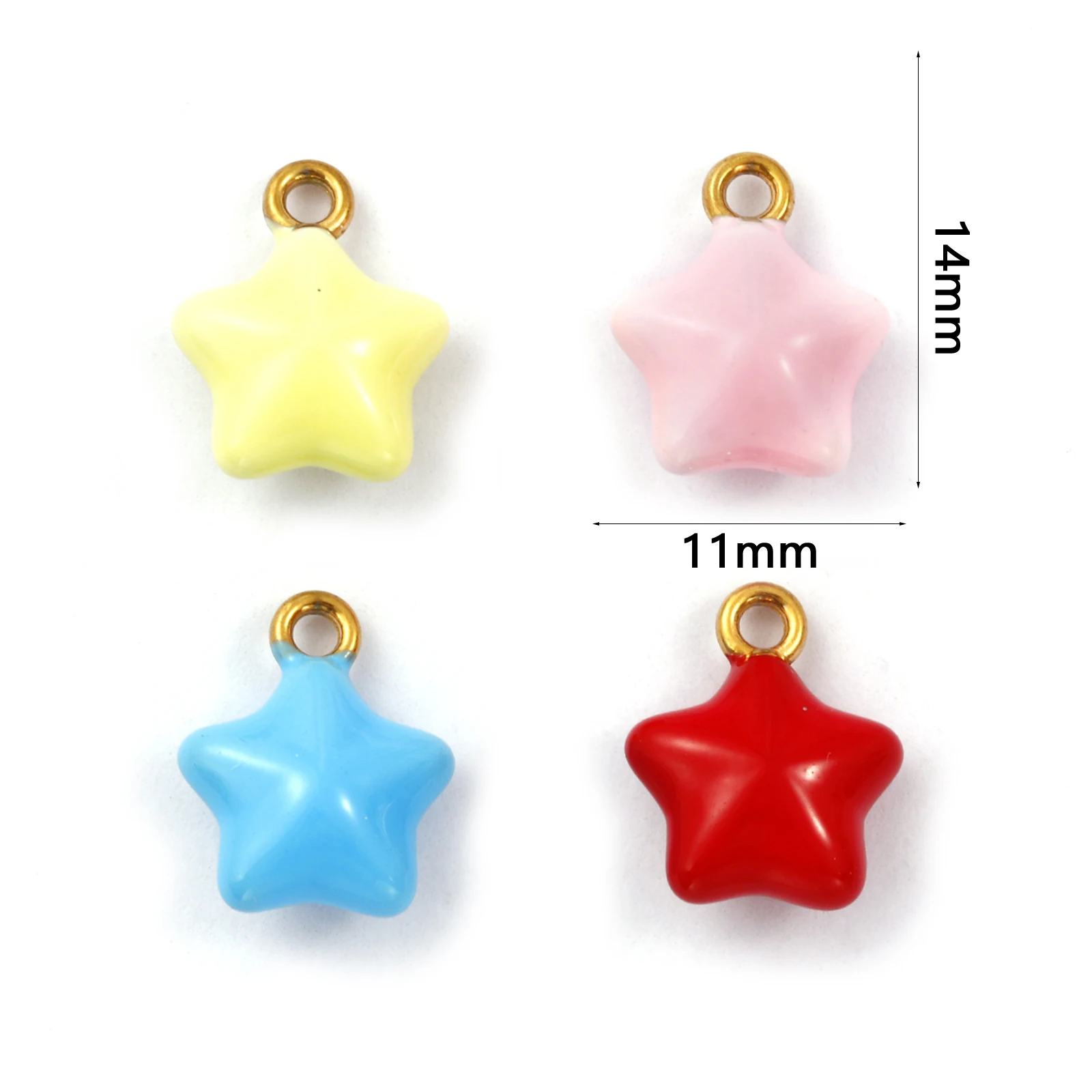 1 Piece 304 Stainless Steel Galaxy Charms 18K Gold Plated Enamel Pentagram Star 3D  Pendants For DIY Necklace Making 14mm x 11mm