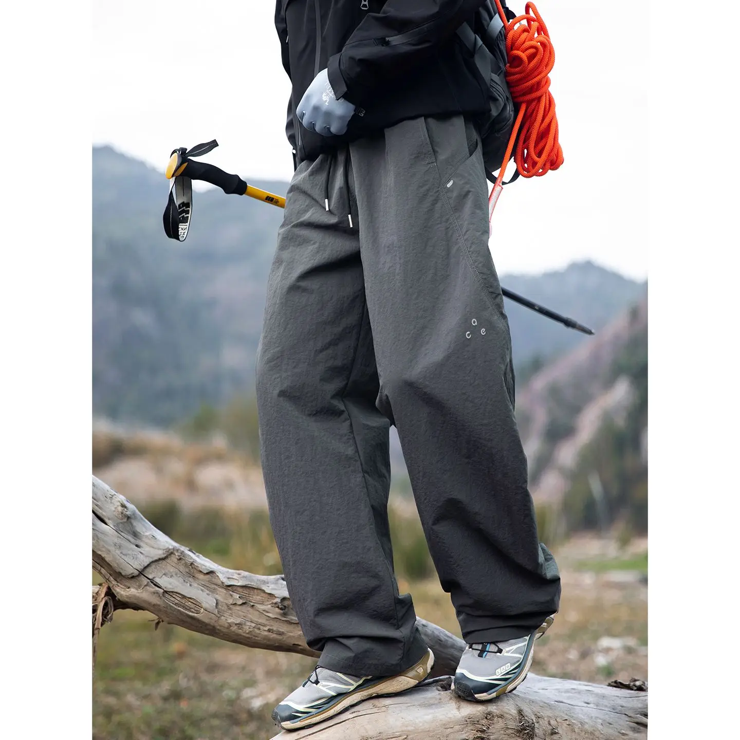 Autumn Outdoor Water-repellent Quick-drying Straight Loose Casual Pants with Elastic Waist  Men and Women To Wear Trousers