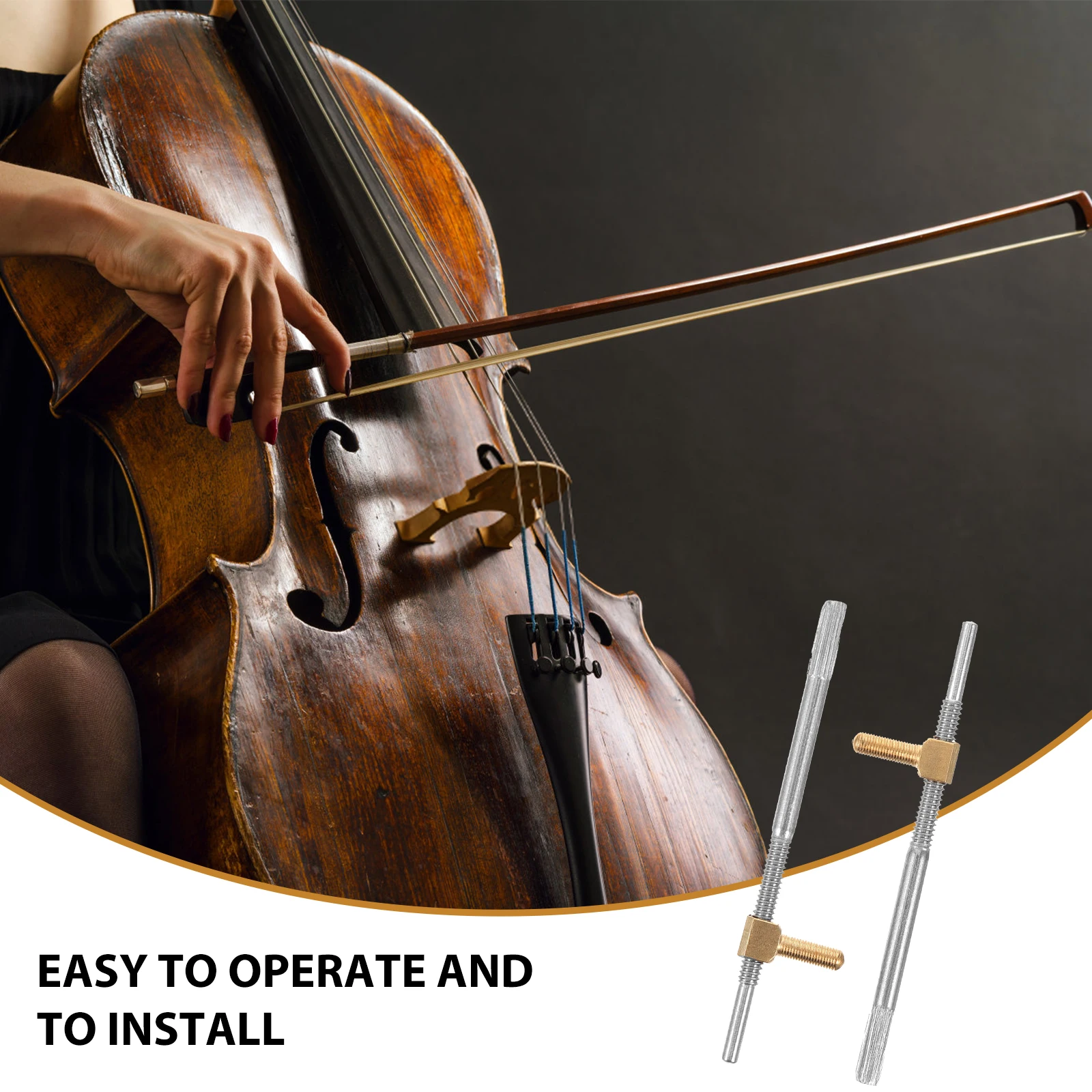 

2pcs Violin Bow Screw Rod Replacement Parts Beginner Sturdy Metal Compact Lightweight Portable Viola Accessories