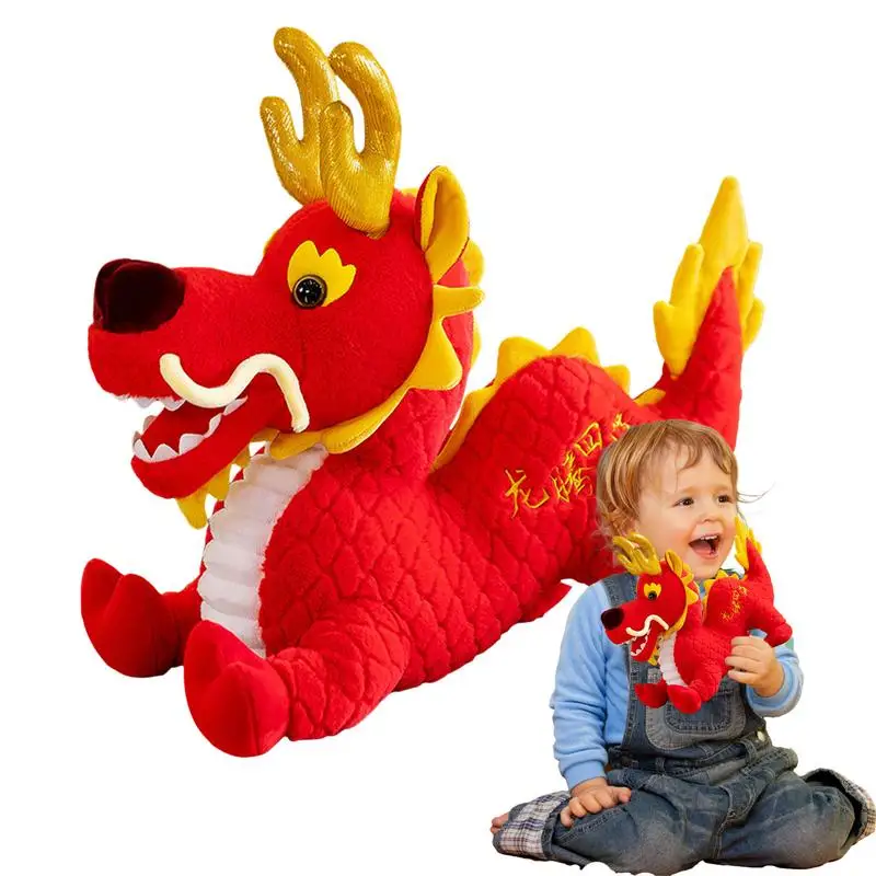 

New Year Dragon Plush Chinese dragon Soft Stuffed Animal Mascot Jumping Dragon toy Zodiac Plush Figure Toys New Year Decoration