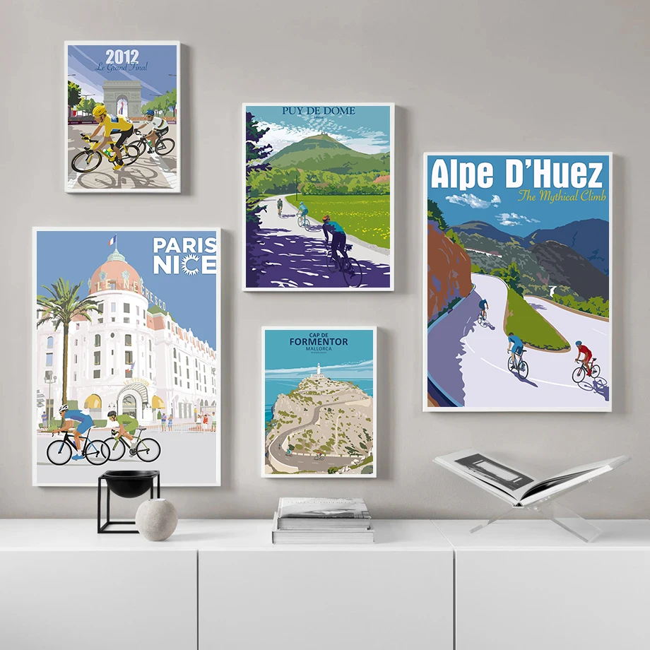 Famous Cycling Competition Posters Modern Pop Sports Paris-Roubaix Road Prints Canvas Painting Wall Art Pictures Home Room Decor