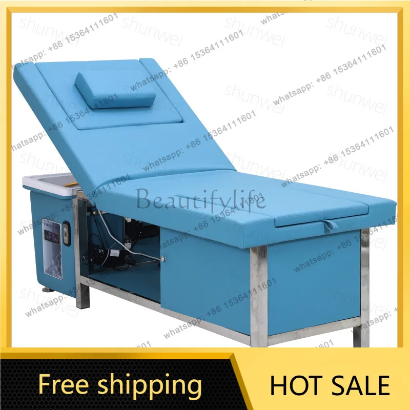 Factory Direct Sales: massage bed, head therapy, water circulation, foot bath basin, electric back-lifting colored light,