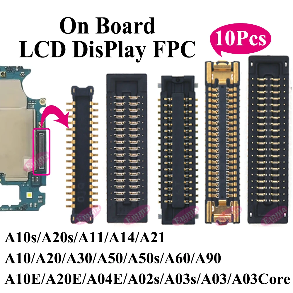 10Pcs LCD Display FPC Connector For Samsung A10s A20s A11 A14 A21 A10 A20 A30 A50 A70 A90 A10E A04E A02s A03s A03 Motherboard