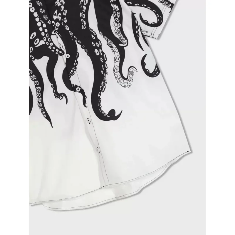 New style casual men's streetwear - Sea animal octopus handprint Y2K shirt, fashionable casual oversized shirt