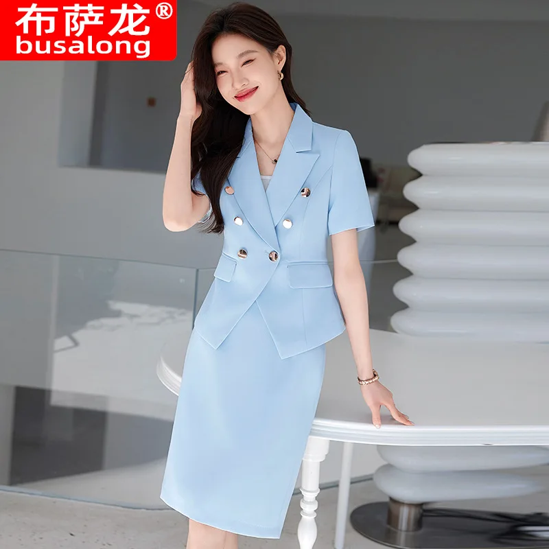 

Women's Summer Short Sleeve Suit Dress2025New High-End Professional Elegant Goddess Style High-End Formal Workwear