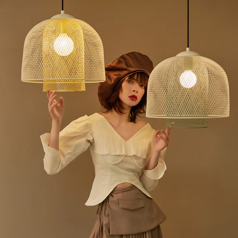 

Italy Pendant Lights Metal Grid Hanging lamp Suspension Chandelier Luminaire for Living Dining Room