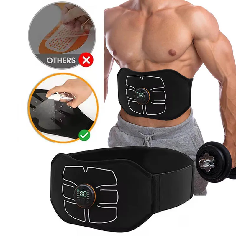 EMS Muscle Toner Abdominal Toning Belt Electric Muscle Stimulation Waist Massager USB Recharge Weight Loss Fitness Training Gear