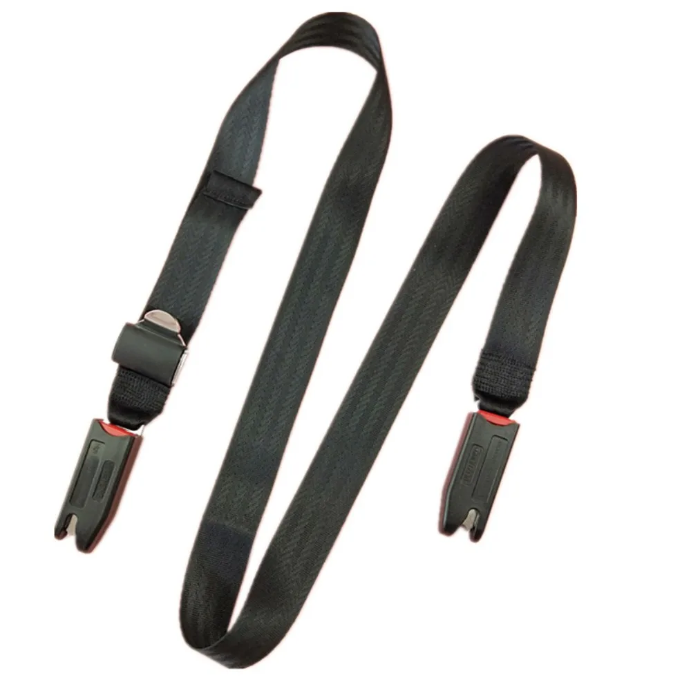 Adjustable Car Child Safety Seat Belt 2-point Strap Universal Seat Fixing Band Isofix/Latch Black Interface Connection Strap