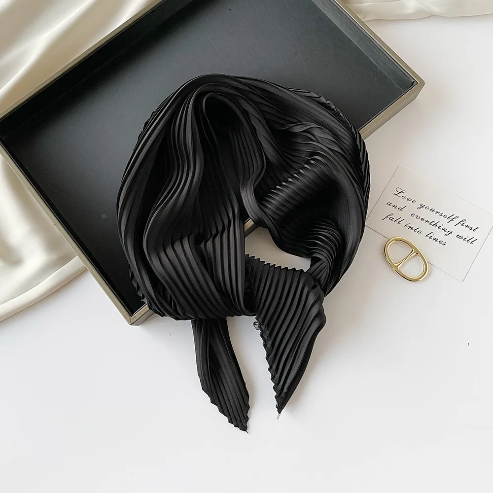 المهنية التجعيد وشاح خفيفة الوزن مربع التفاف بلون وشاح للرقبة المرأة مكتب منديل ربيع الخريف الأساسية