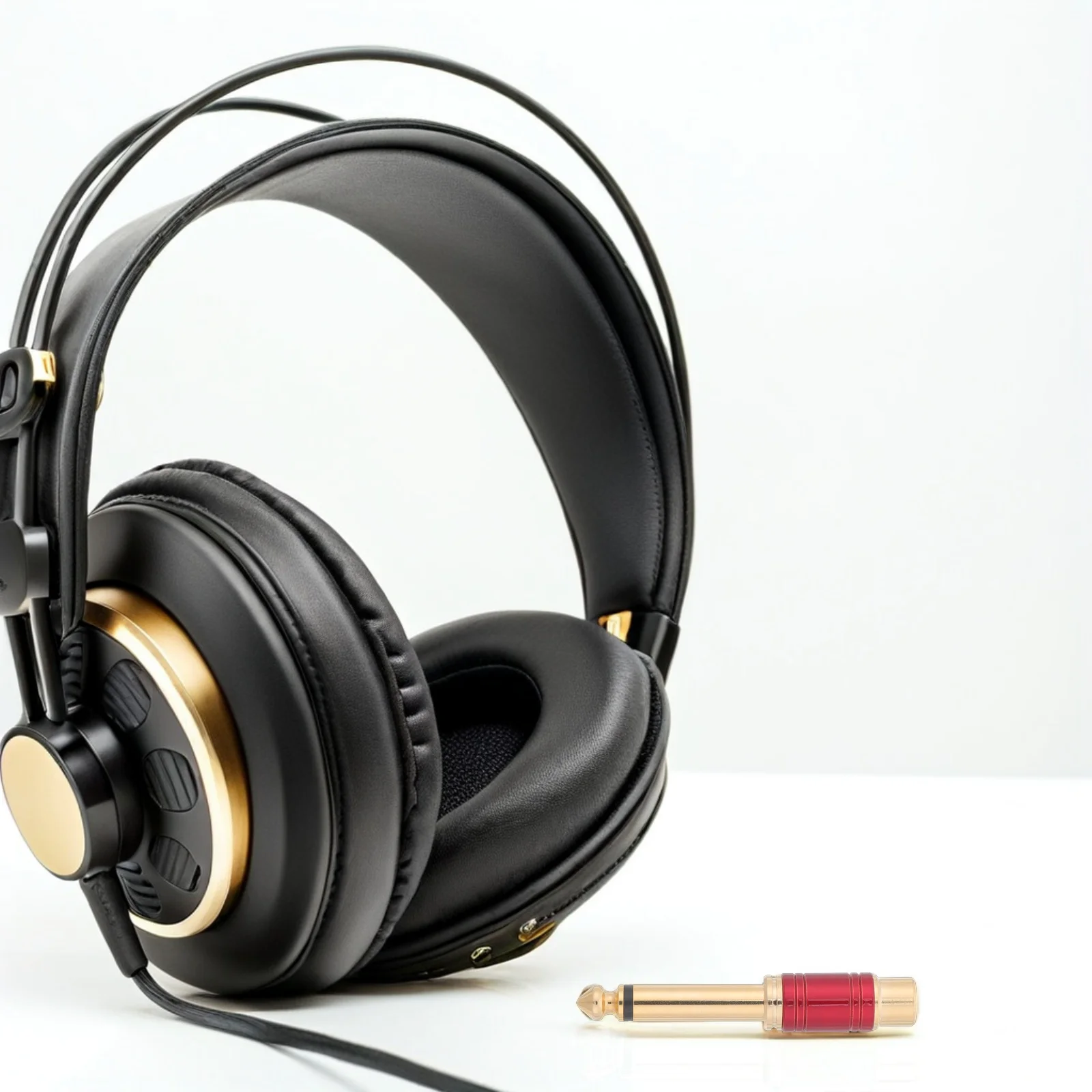 

2pcs 6.35Mm Audio Converter Male To Female Jack Adapter For Professional Sound Equipment Red Plated Connectors Stereo Plug