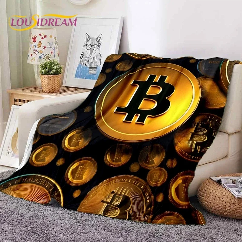 Bitcoin Virtual Currency NFT Soft Flannel Blanket for Beds Bedroom Sofa Picnic,Throw Blanket for Cover Outdoor Leisure Nap Gift