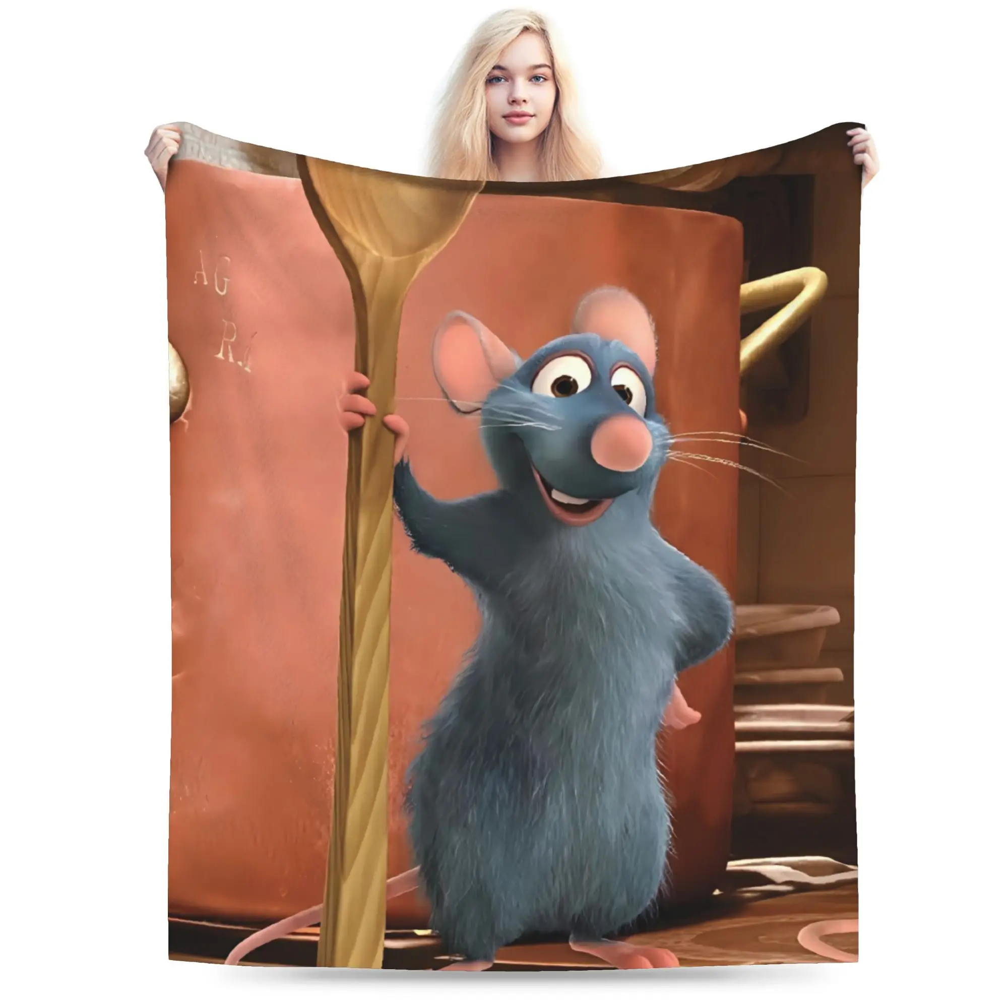 

Cute Ratatouille Blanket Soft Warm Aesthetic Plush Throw Blanket For Child Couch Bed Flannel Bedspread Bed Cover