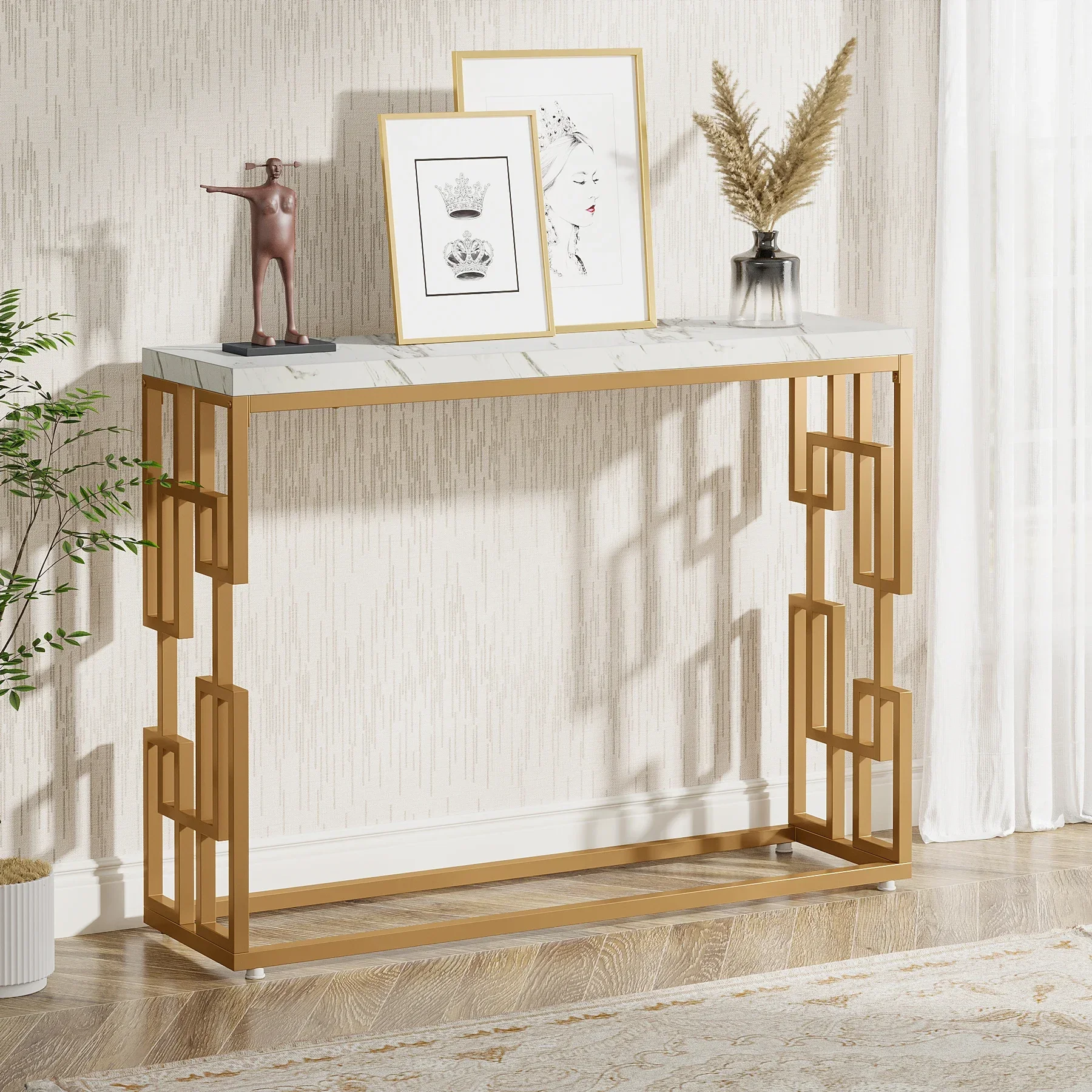 Tribesigns Gold Console Table, Modern 42.5