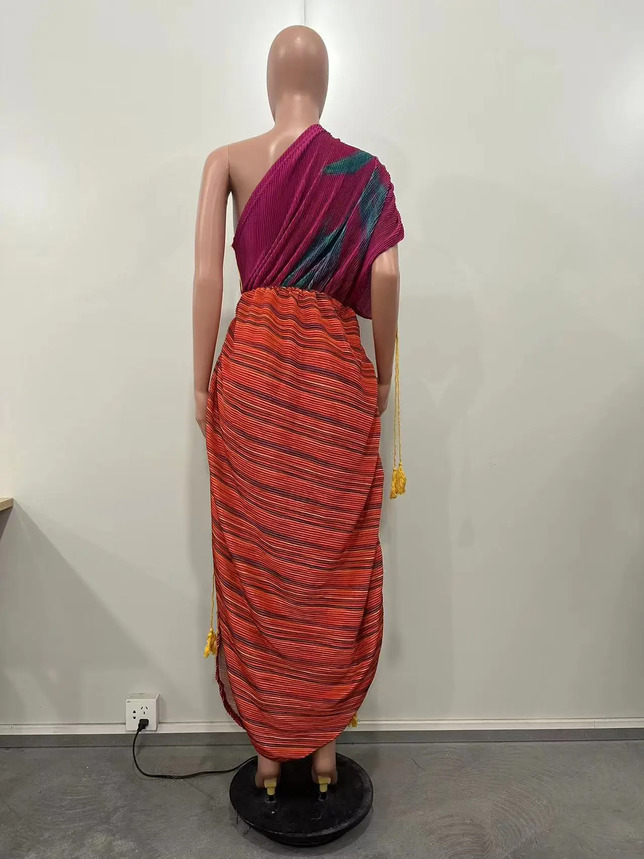 Elegant Women Midi Dress One Shoulder Loose Sexy Slash Neck Bandage Evening Dress 2023 Summer Sexy High Slit Club Party Vestidos