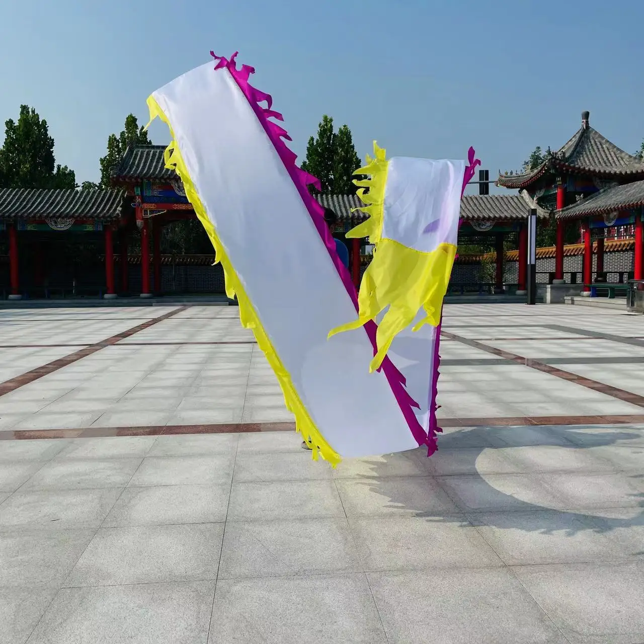 8 Meters China Fitness Dragon Tail (Not Include Head) Silk Dance Outdoor Festival Performance Accessories Pure Color