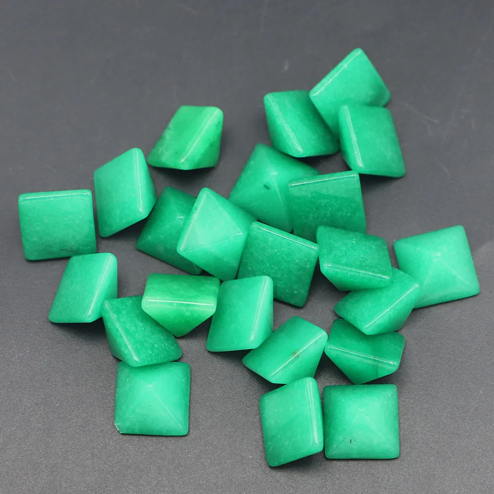 

14x10mm Natural Stone Pyramid Shape CAB Cabochon Malay jade Beads for Jewelry&Clothes Accessories Wholesale 30Pcs Free Shipping