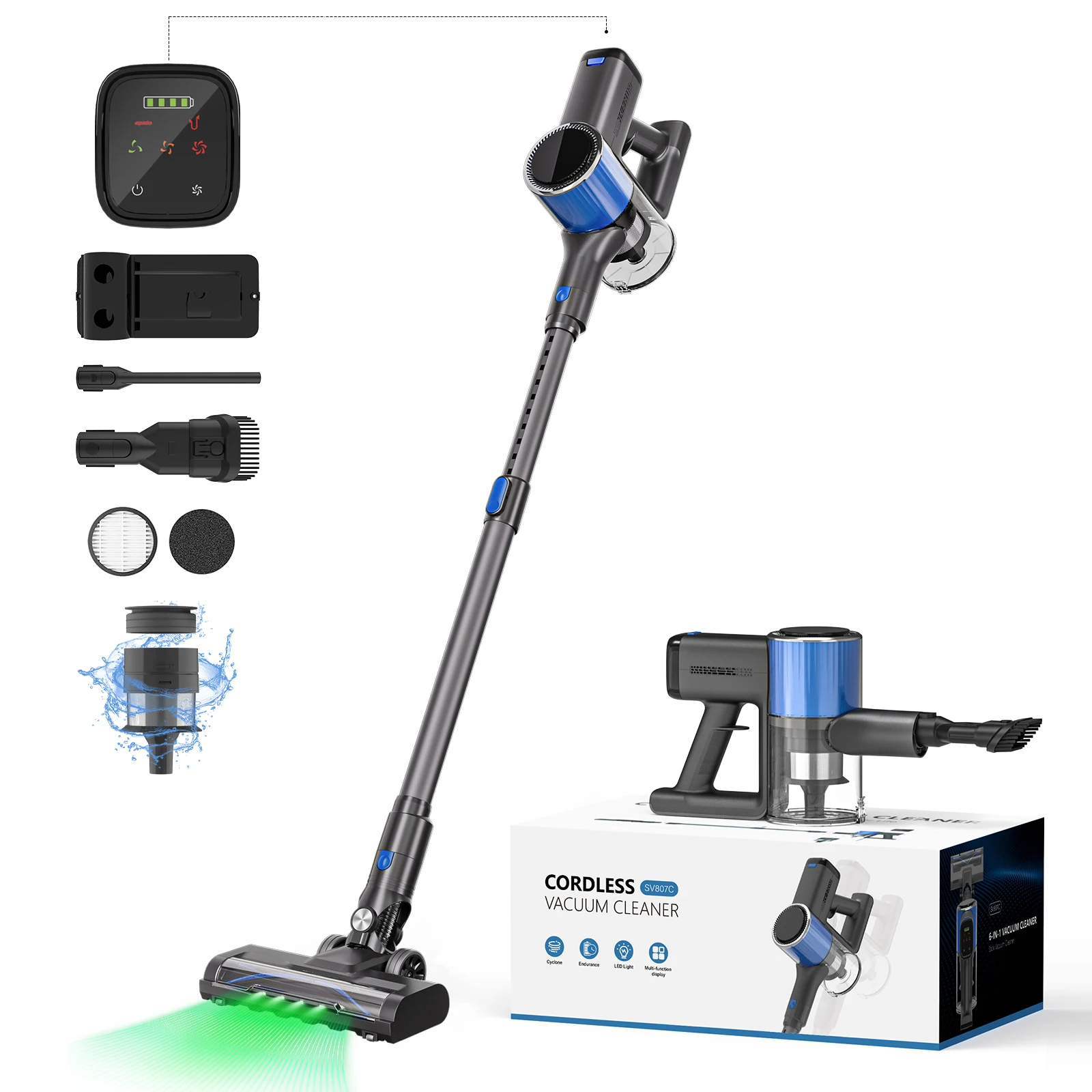 Versatile Lightweight Cordless Stick Vacuum 40 Minutes Long Running Time for Carpet and Hardwood Floors Pet Hair Upgrade