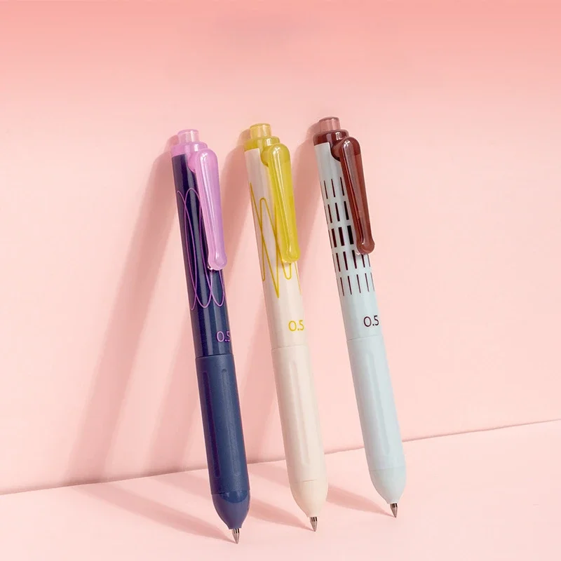 12 stücke Gel Pen Push Action Kugel spitze 0,5mm Schreibstift Büro zubehör kawaii Briefpapier süß für Studenten Prüfungen