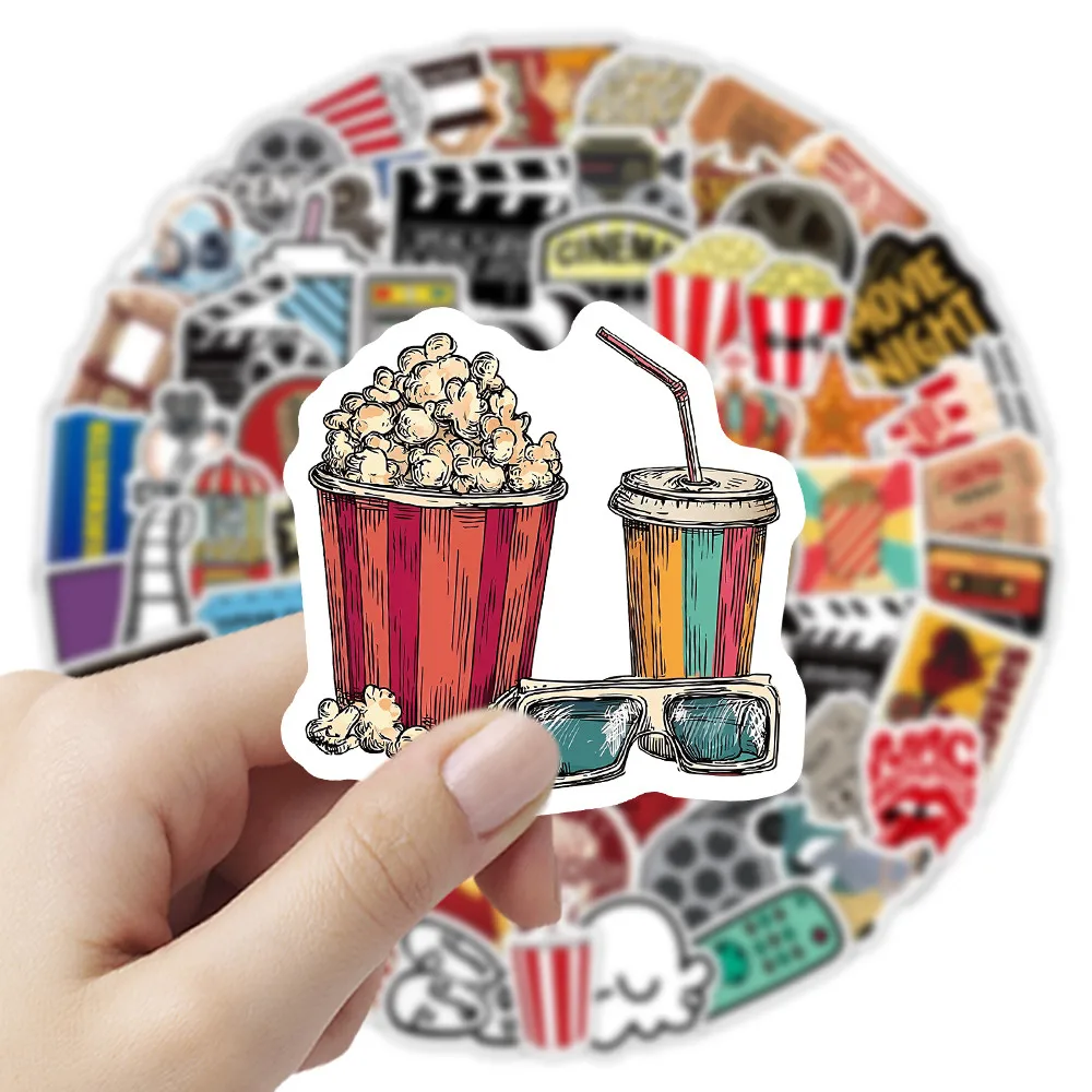 103Pcs Movie Theater Themed Stickers Waterproof Cinema Graffiti Decals for Laptop Luggage DIY Decor LanLanStickersWorld Store - view 4