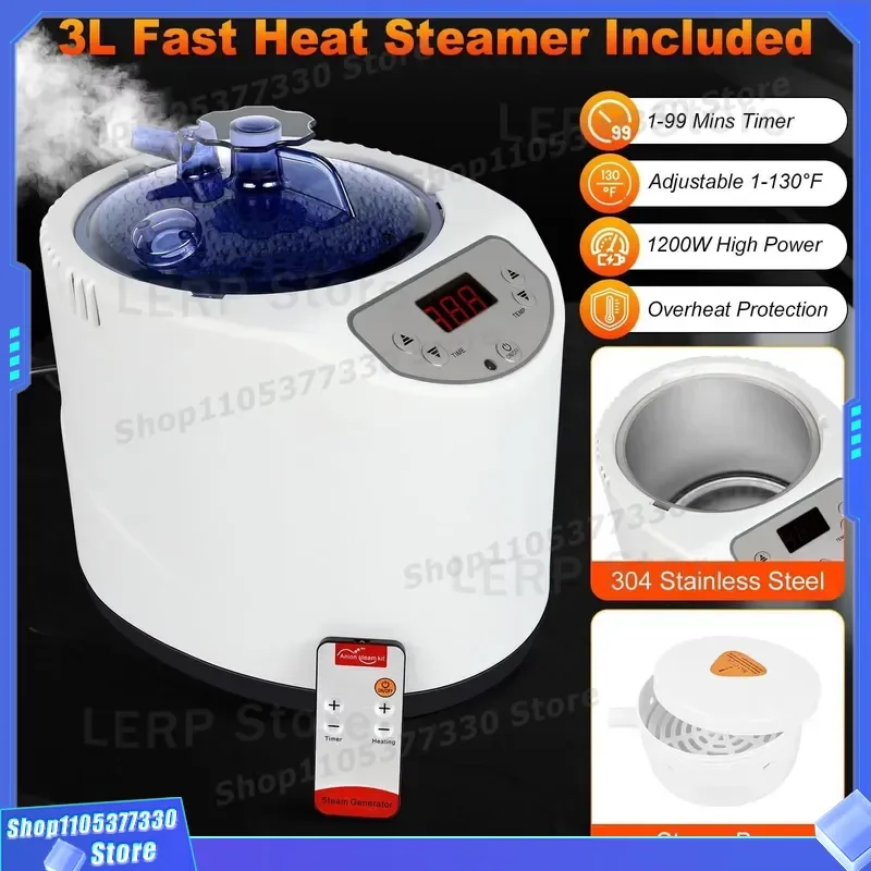 Portable Electric Sauna Box for 1 Person Removable Wet Steam Steamer with Modern Design Powerful Heating System Home Spa