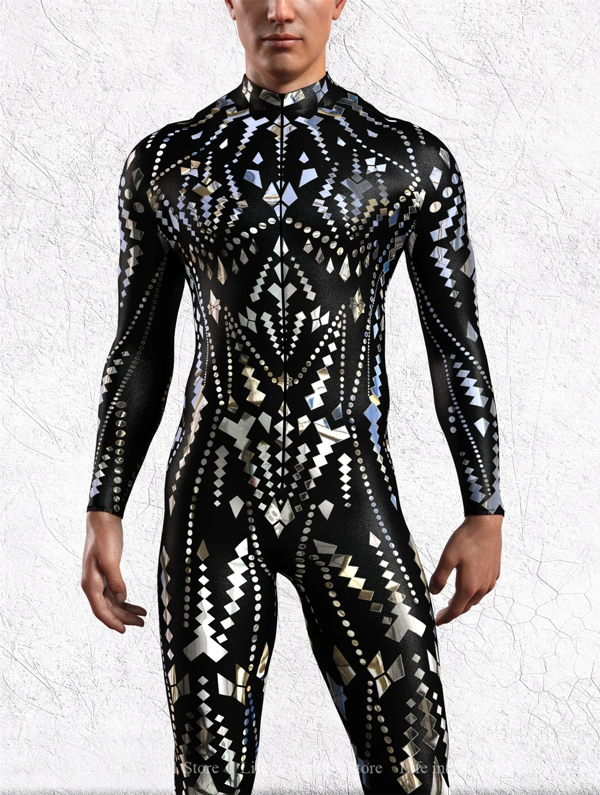 남자 사이버 3D 인쇄 점프 슈트 펑크 Morphsuit 할로윈 로봇 코스프레 젠타이 양복 휴일 파티 바디 슈트 레이브 사이클링 Catsuits