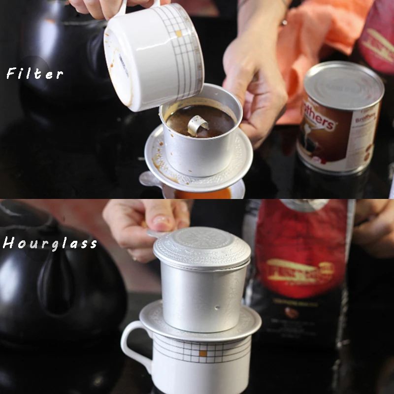 Portable Aluminum Vietnam Coffee Dripper Filter Coffee Maker High-Quality Refined Drip Zhongyuan Ice Coffee Filter Pot Tools