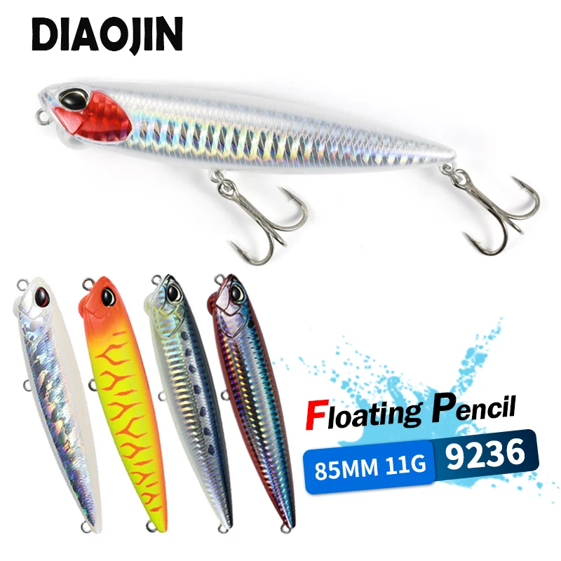 Realis Pencil 85 Fishing Lure Topwater Stickbait Floating Moving Weight 85mm 10g Aritificial Hard Bait dog-walk Pike Bass Lures