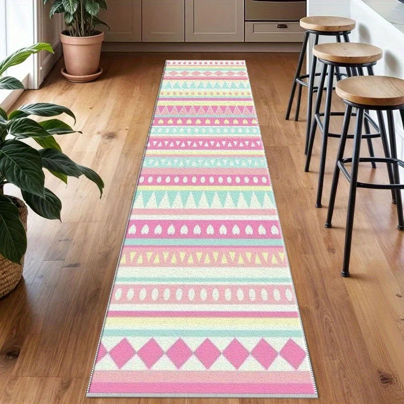 Teal Green Ombre Runner Rug Modern Abstract Design Indoor Floor Mat For Hallway Entryway Home Decor Accent
